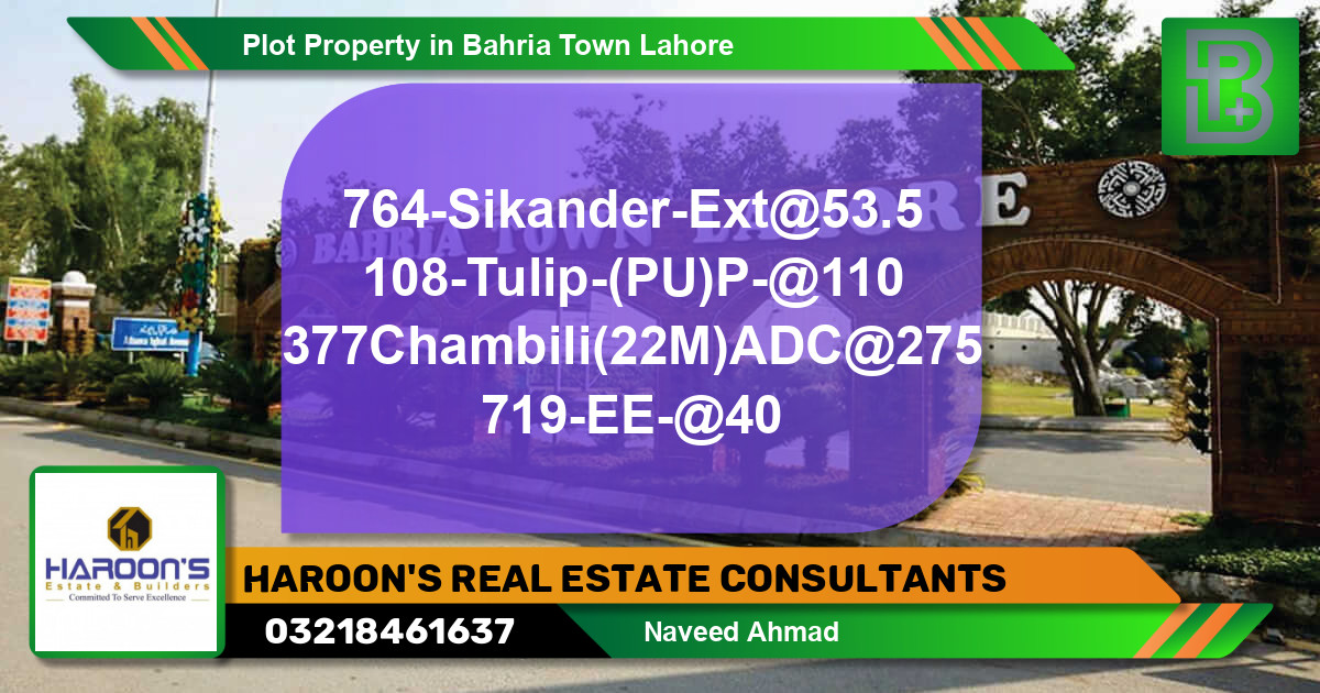 Residential Plot for Sale in Bahria Town, Lahore - (BP-76389)