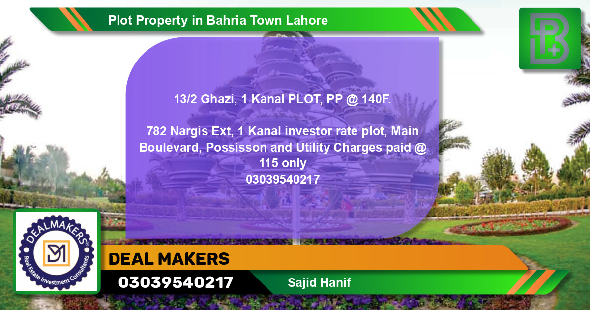 Residential Plot for Sale in Bahria Town, Lahore - (BP-76390)