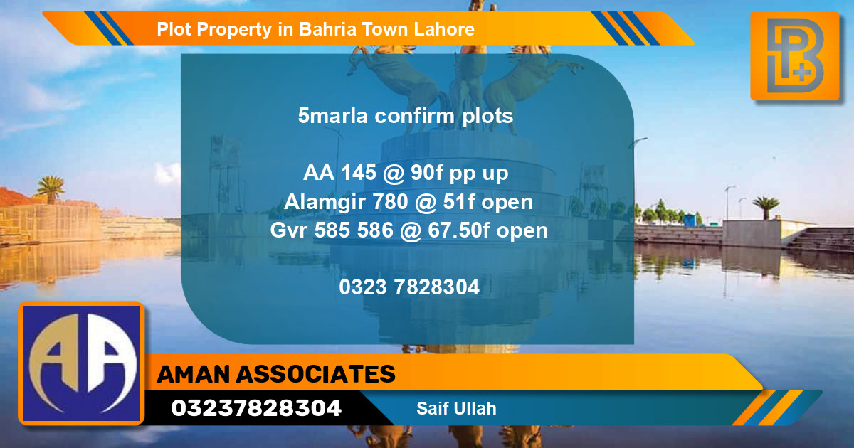 Residential Plot for Sale in Bahria Town, Lahore - (BP-76402)