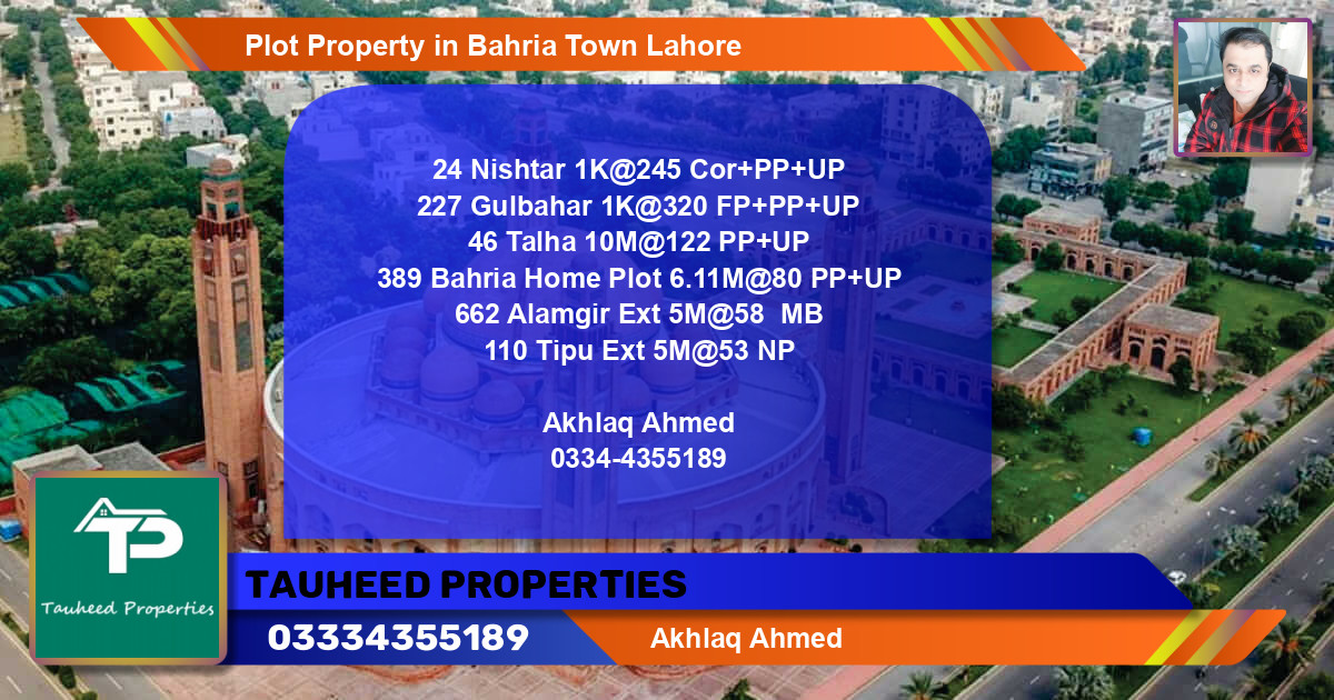 Residential Plot for Sale in Bahria Town, Lahore - (BP-76425)
