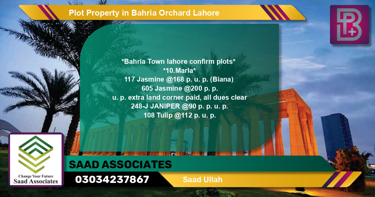 Residential Plot for Sale in Bahria Orchard, Lahore - (BP-76438)
