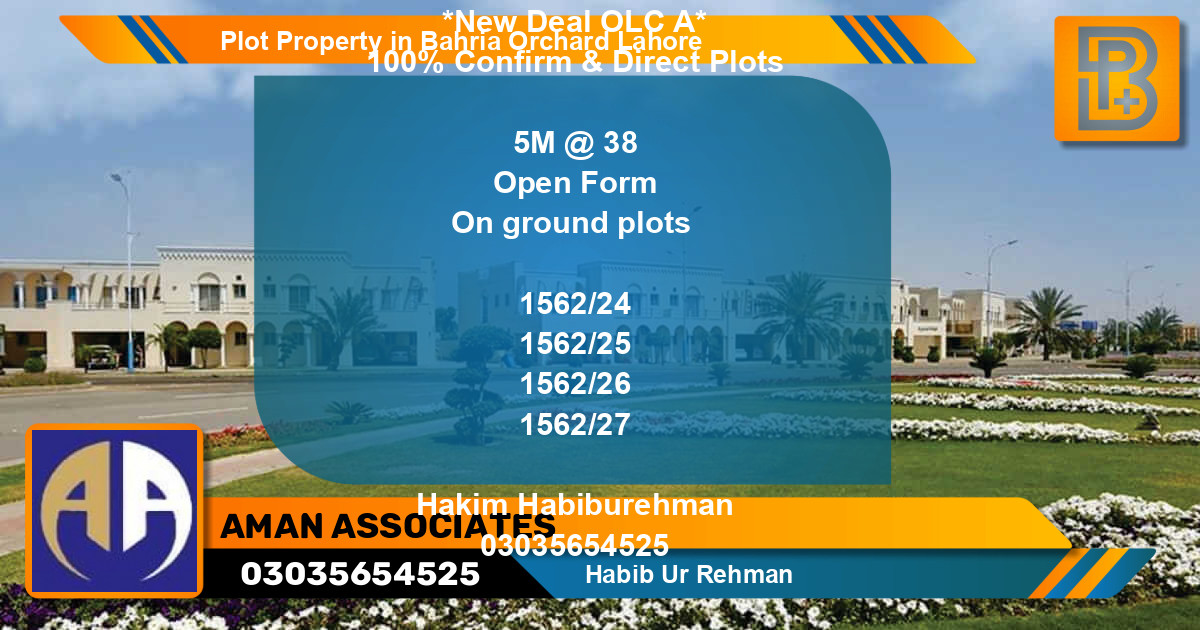 Residential Plot for Sale in Bahria Orchard, Lahore - (BP-76457)