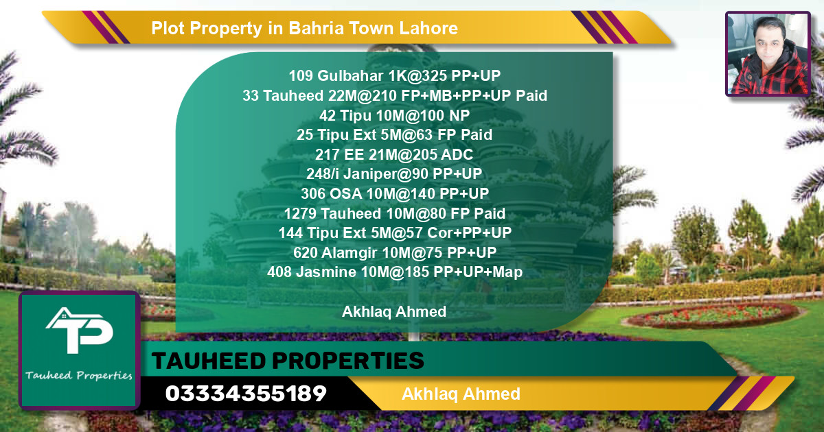 Residential Plot for Sale in Bahria Town, Lahore - (BP-76465)