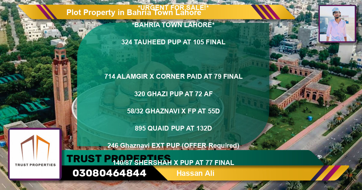 Residential Plot for Sale in Bahria Town, Lahore - (BP-76474)