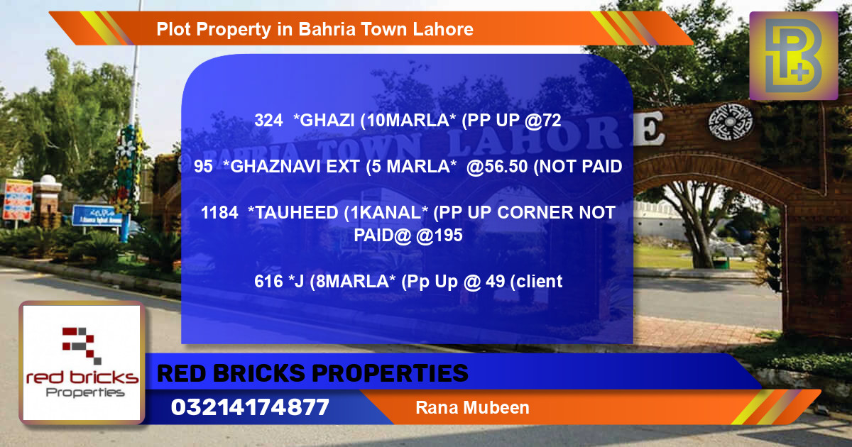 Residential Plot for Sale in Bahria Town, Lahore - (BP-76480)