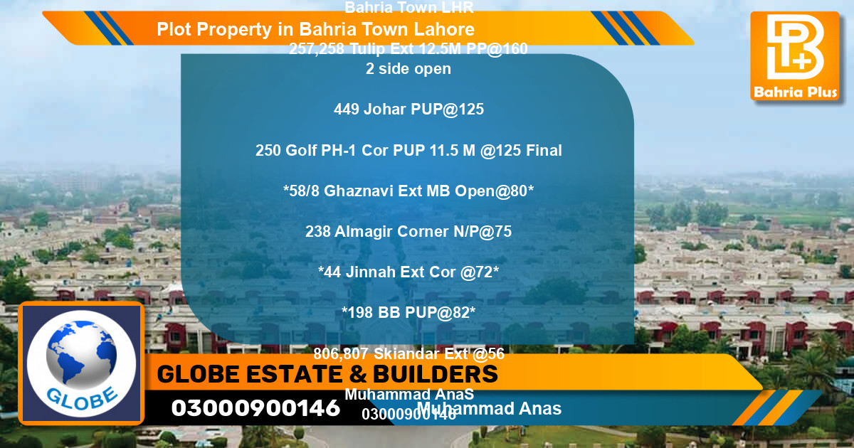Residential Plot for Sale in Bahria Town, Lahore - (BP-76492)