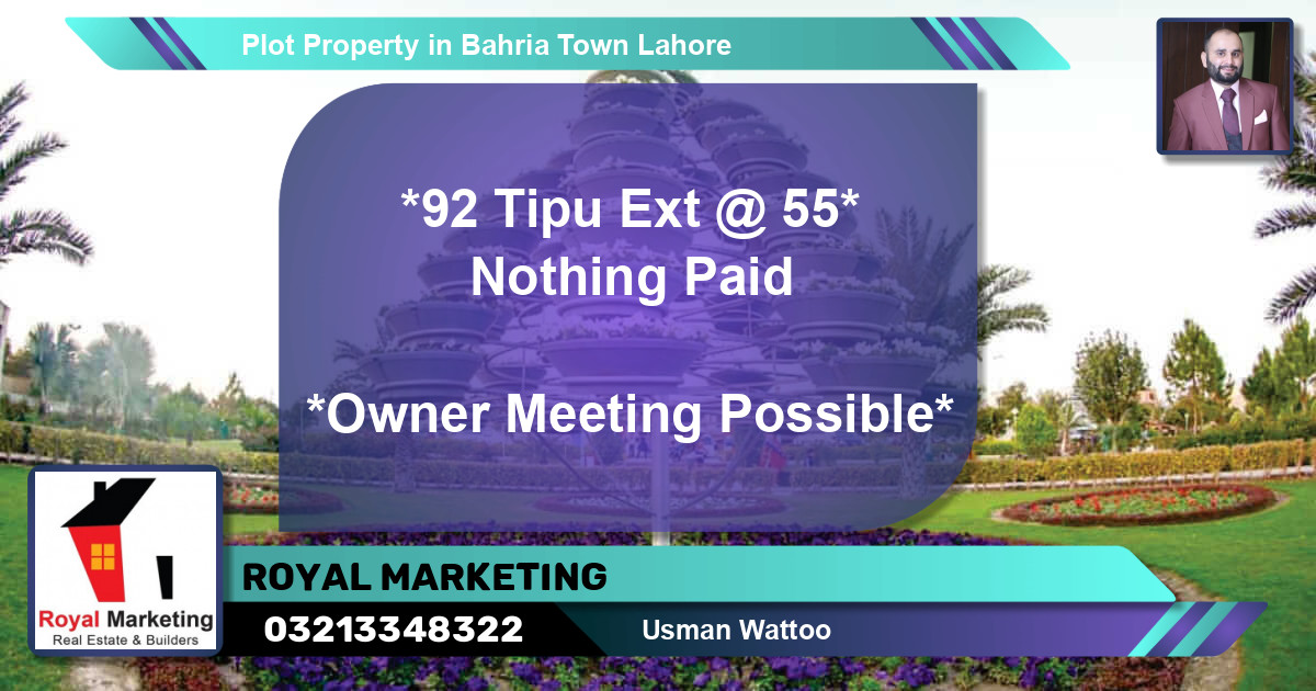 Residential Plot for Sale in Bahria Town, Lahore - (BP-76502)