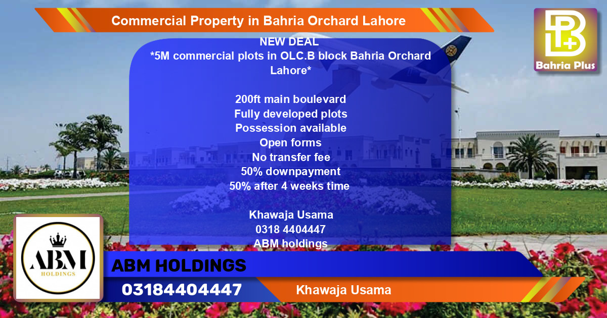 Commercial Property for Sale in Bahria Orchard, Lahore - (BP-76506)