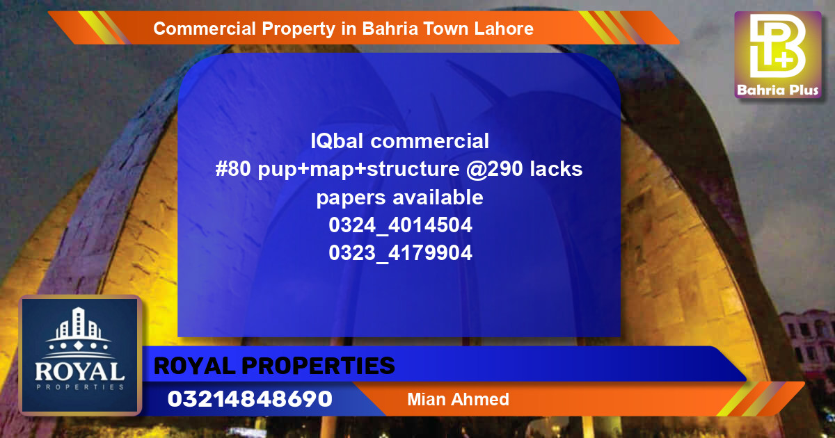 Commercial Property for Sale in Bahria Town, Lahore - (BP-76520)