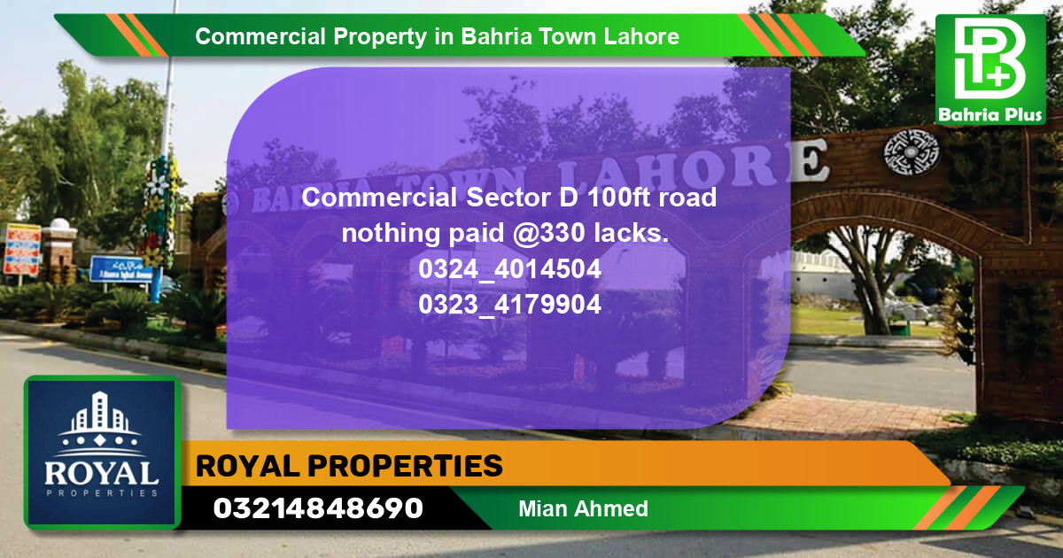 Commercial Property for Sale in Bahria Town, Lahore - (BP-76521)
