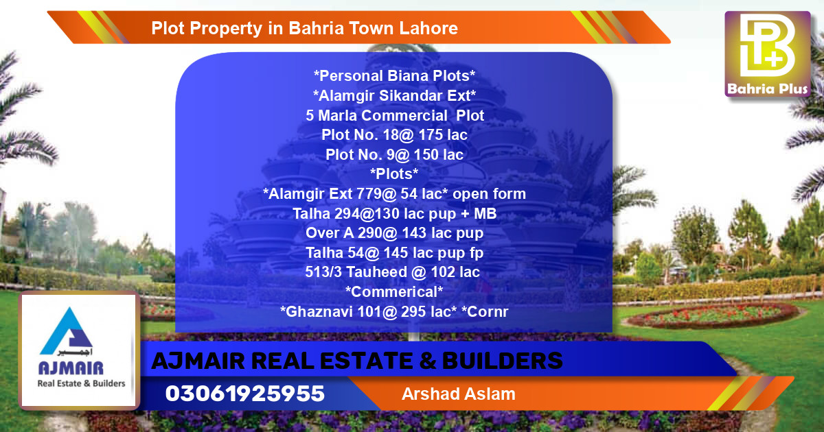Commercial Plot for Sale in Bahria Town, Lahore - (BP-76525)
