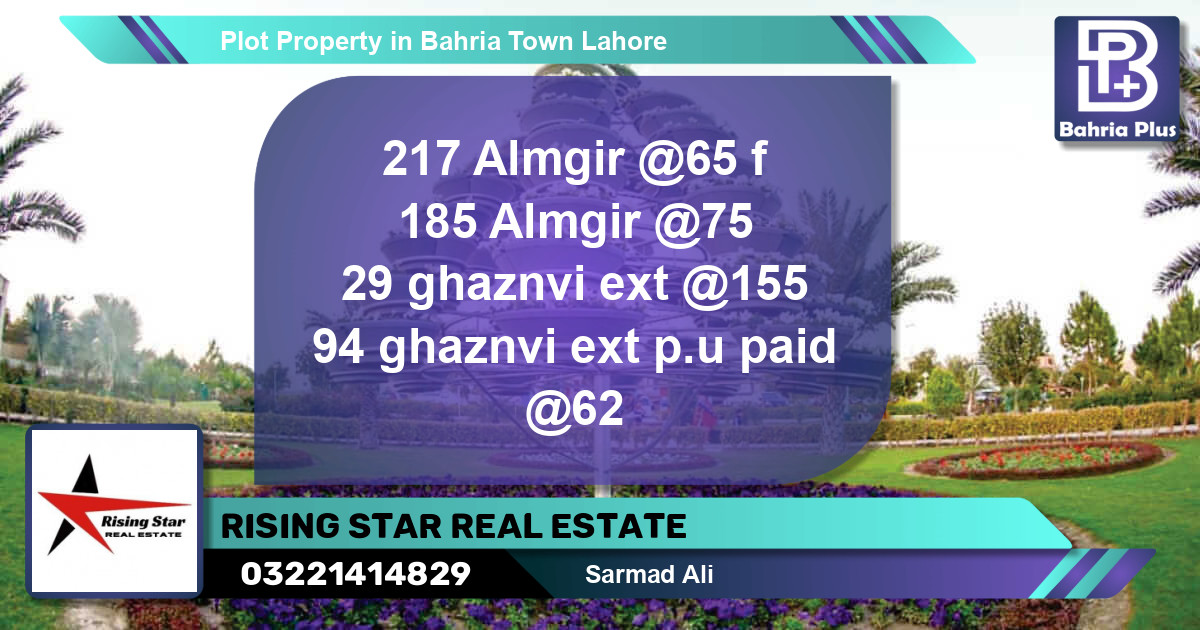 Residential Plot for Sale in Bahria Town, Lahore - (BP-76555)