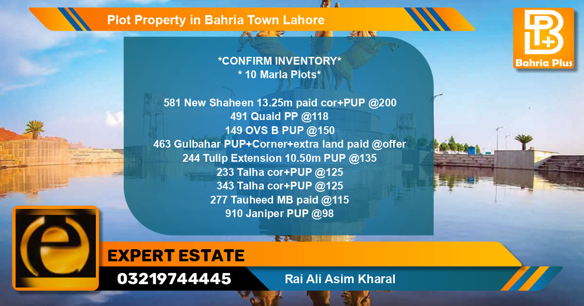 Residential Plot for Sale in Bahria Town, Lahore - (BP-76564)