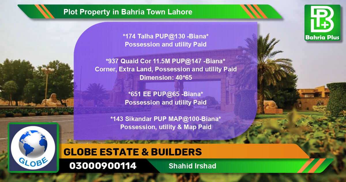 Residential Plot for Sale in Bahria Town, Lahore - (BP-76574)