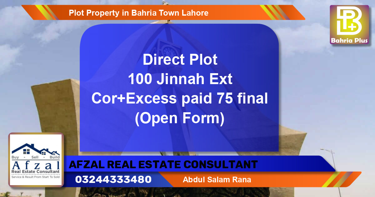 Residential Plot for Sale in Bahria Town, Lahore - (BP-76575)