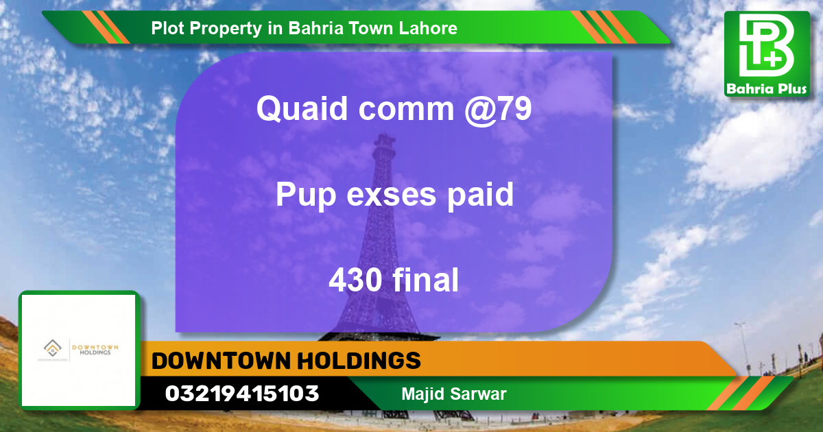 Residential Plot for Sale in Bahria Town, Lahore - (BP-76576)