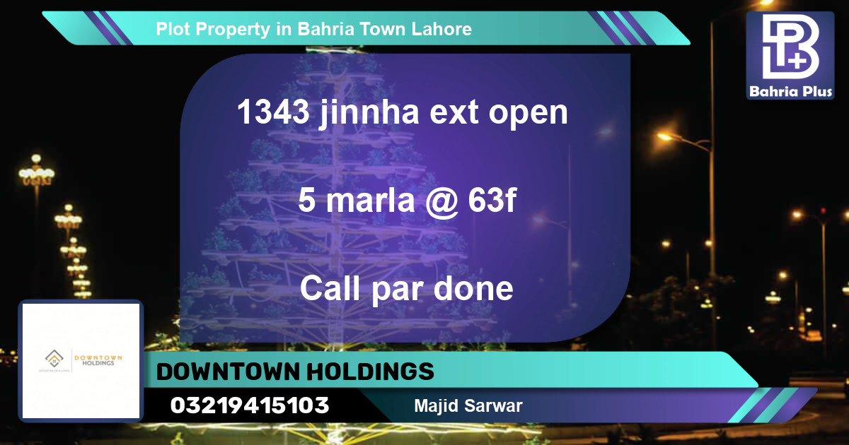 Residential Plot for Sale in Bahria Town, Lahore - (BP-76579)