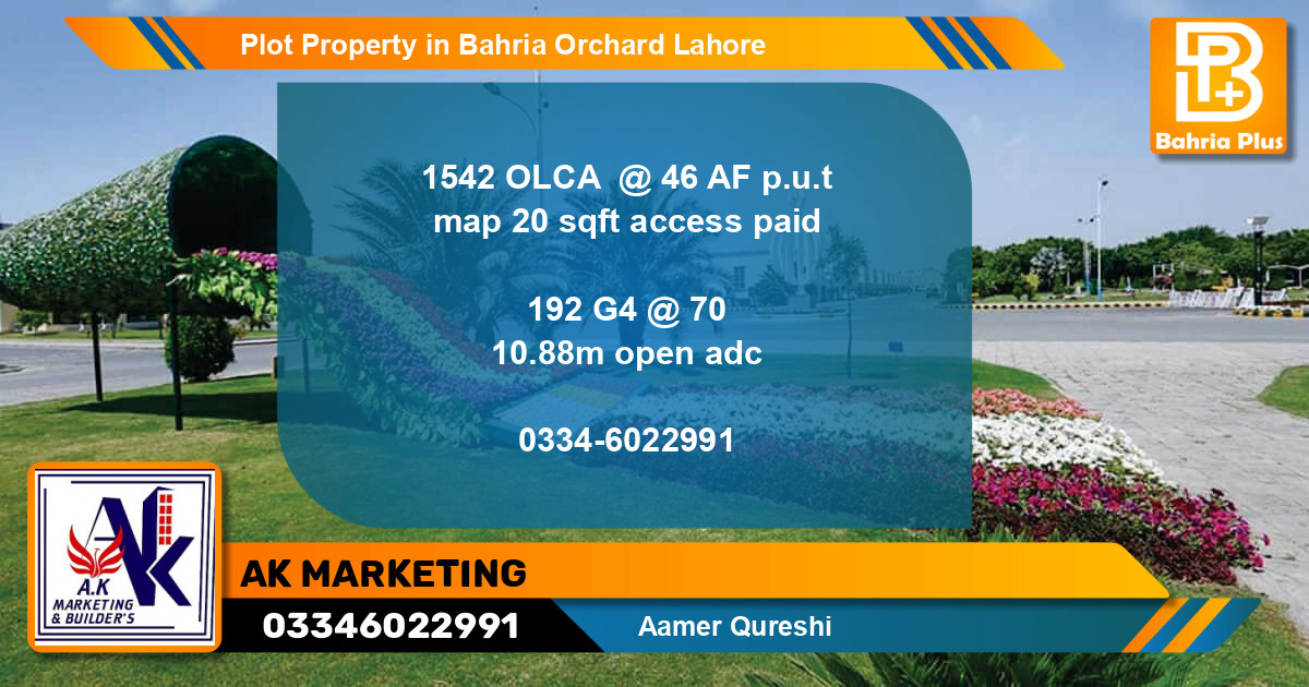 Residential Plot for Sale in Bahria Orchard, Lahore - (BP-76590)