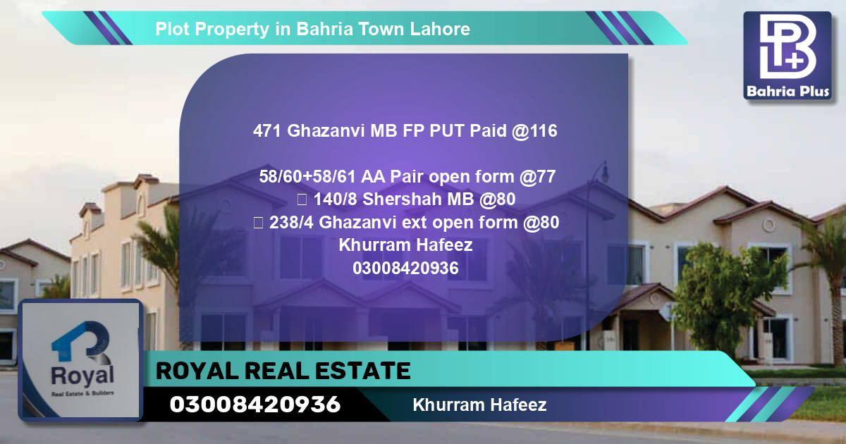 Residential Plot for Sale in Bahria Town, Lahore - (BP-76614)