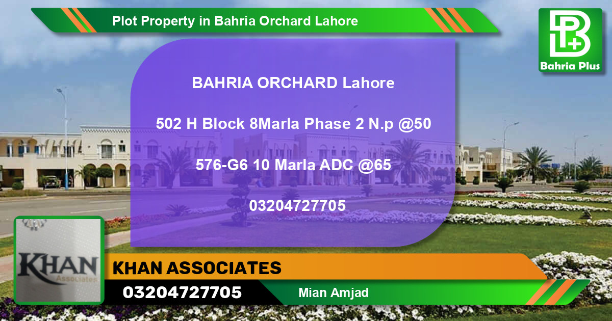 Residential Plot for Sale in Bahria Orchard, Lahore - (BP-76615)