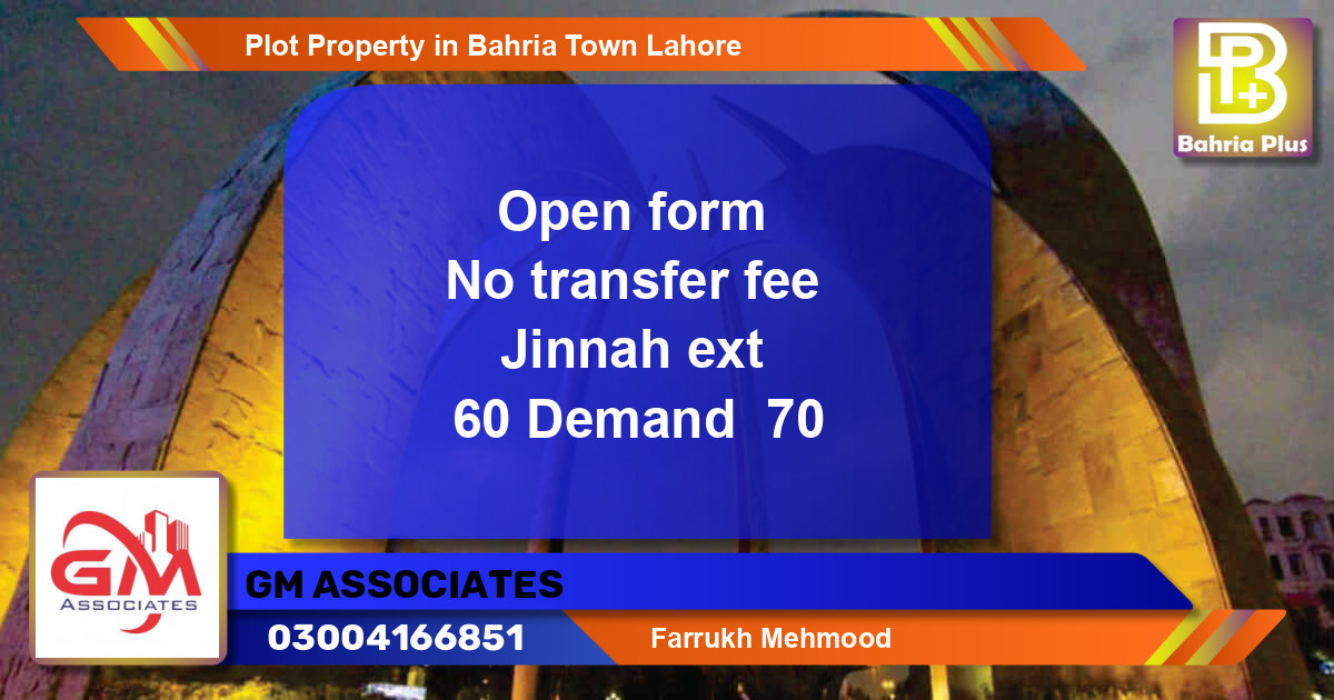 Residential Plot for Sale in Bahria Town, Lahore - (BP-76623)