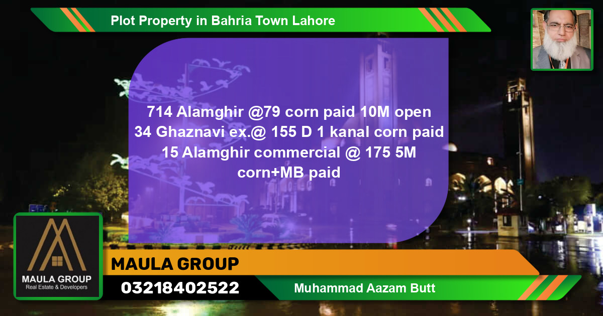 Commercial Plot for Sale in Bahria Town, Lahore - (BP-76626)