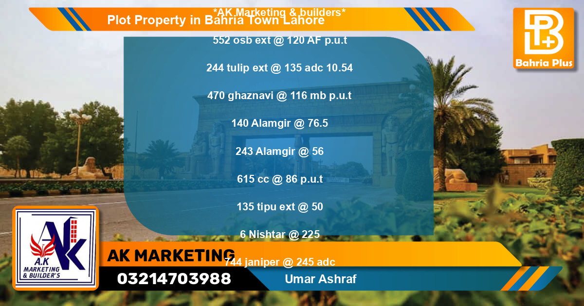 Residential Plot for Sale in Bahria Town, Lahore - (BP-76631)