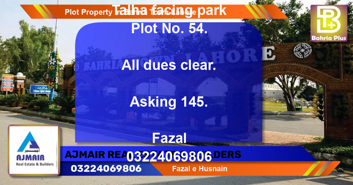 Residential Plot for Sale in Bahria Town, Lahore - (BP-76648)