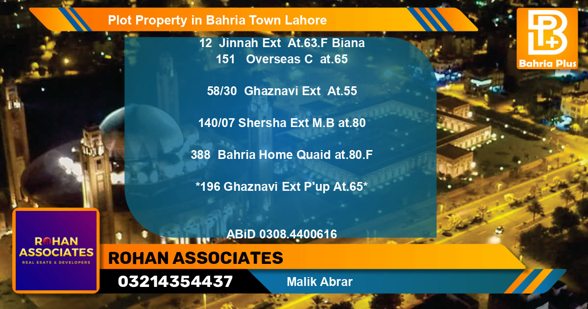 Residential Plot for Sale in Bahria Town, Lahore - (BP-76667)