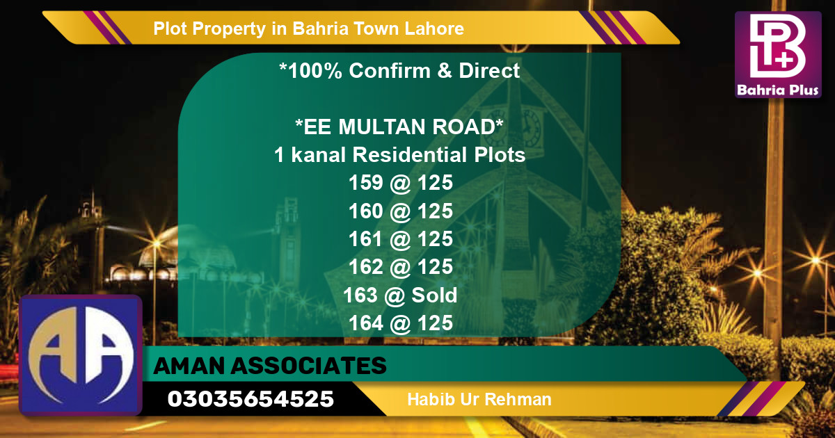 Residential Plot for Sale in Bahria Town, Lahore - (BP-76710)