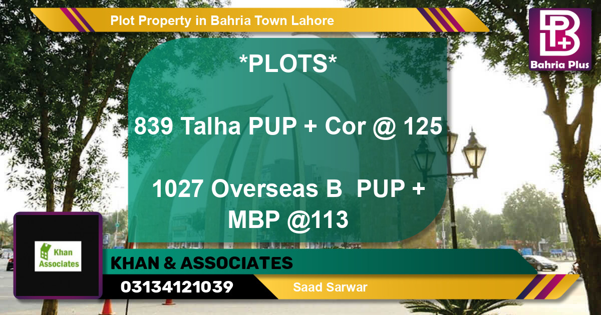 Residential Plot for Sale in Bahria Town, Lahore - (BP-76723)