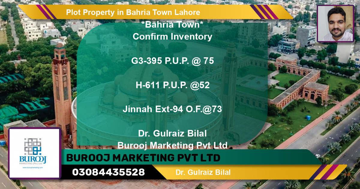 Residential Plot for Sale in Bahria Town, Lahore - (BP-76752)