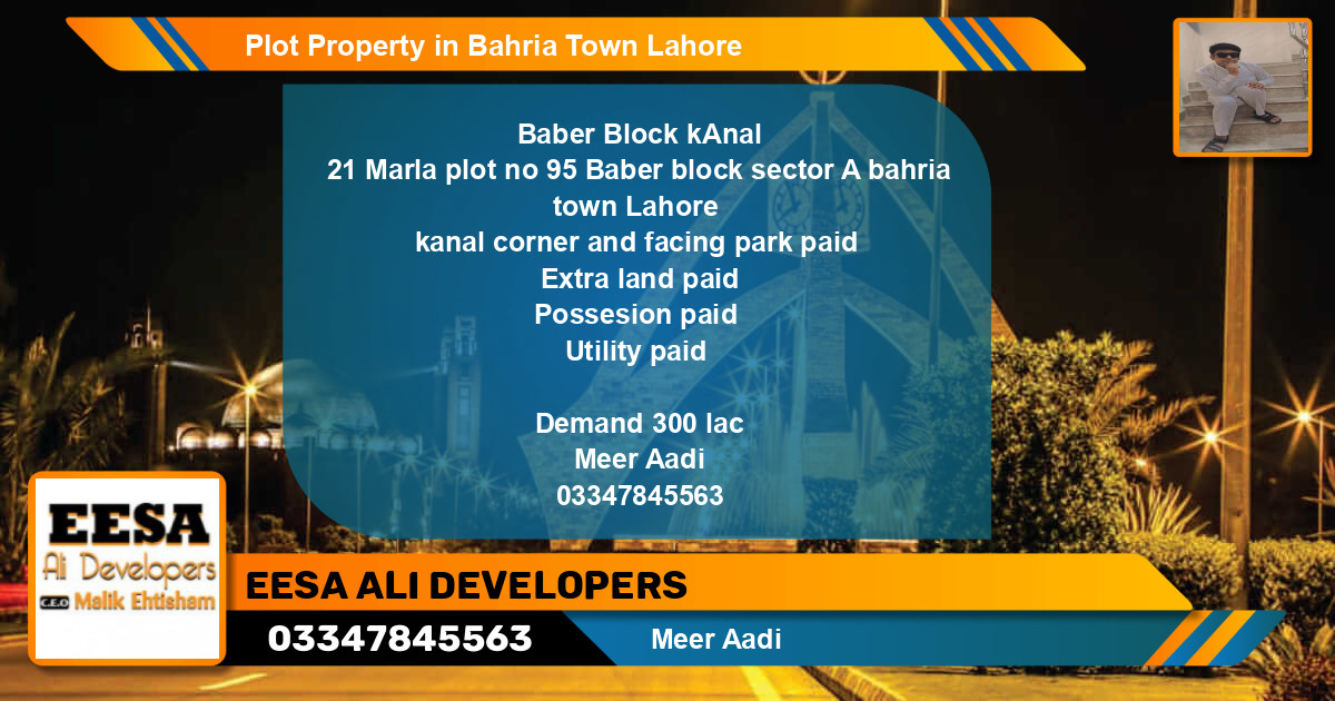 Residential Plot for Sale in Bahria Town, Lahore - (BP-76769)