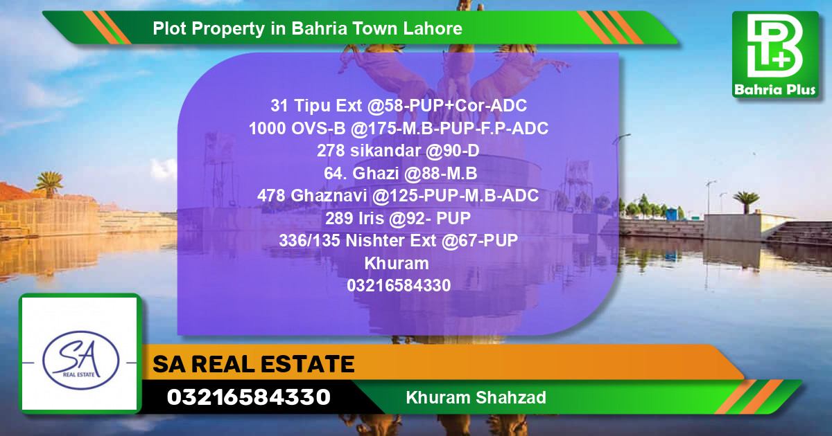 Residential Plot for Sale in Bahria Town, Lahore - (BP-76782)