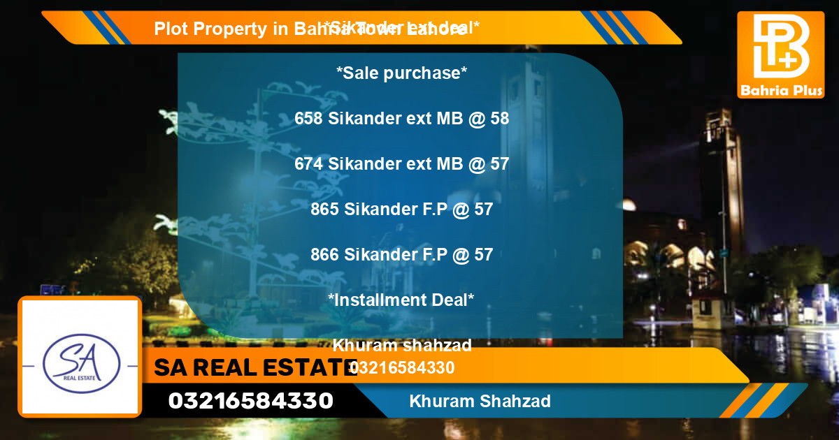 Residential Plot for Sale in Bahria Town, Lahore - (BP-76784)