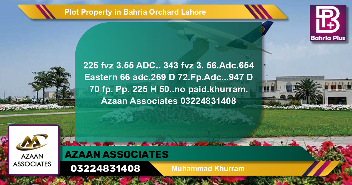 Residential Plot for Sale in Bahria Orchard, Lahore - (BP-76789)