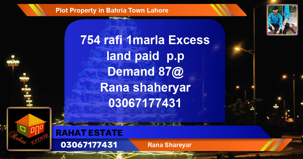 Residential Plot for Sale in Bahria Town, Lahore - (BP-76798)