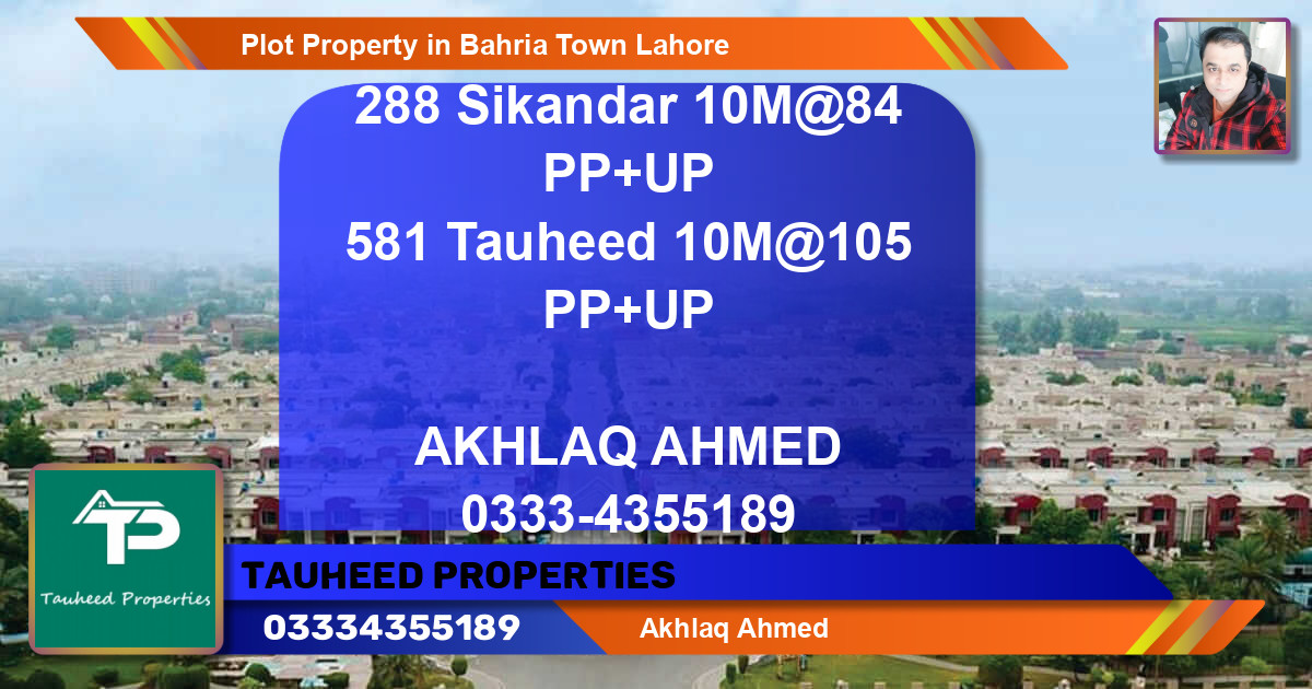 Residential Plot for Sale in Bahria Town, Lahore - (BP-76800)