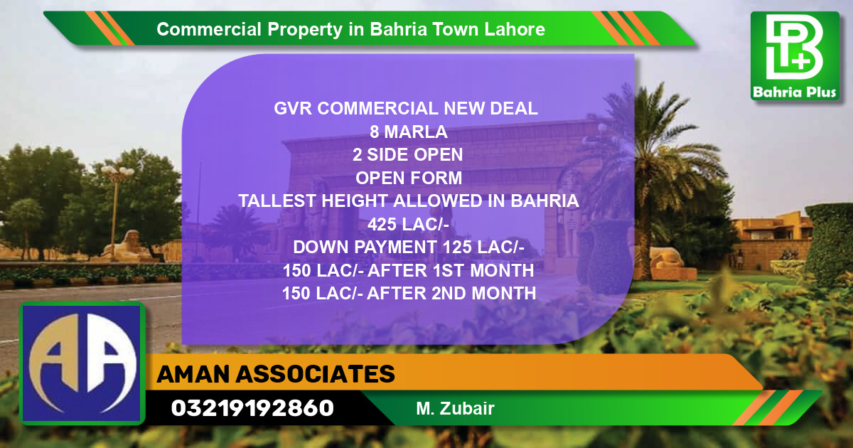 Commercial Property for Sale in Bahria Town, Lahore - (BP-76804)