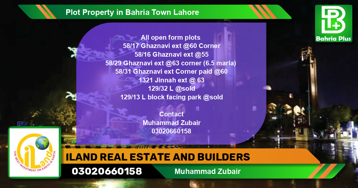 Residential Plot for Sale in Bahria Town, Lahore - (BP-76809)