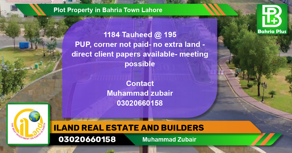 Residential Plot for Sale in Bahria Town, Lahore - (BP-76810)