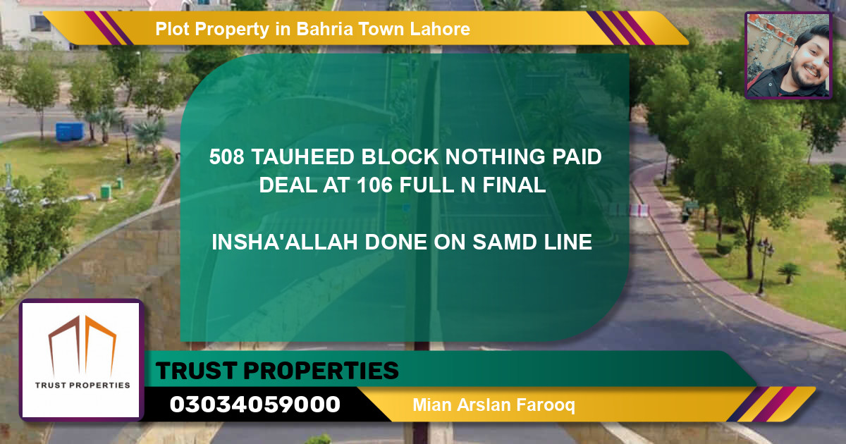Residential Plot for Sale in Bahria Town, Lahore - (BP-76814)