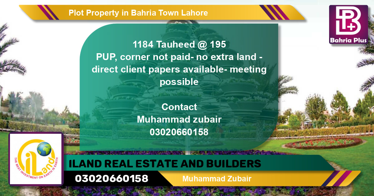Residential Plot for Sale in Bahria Town, Lahore - (BP-76829)