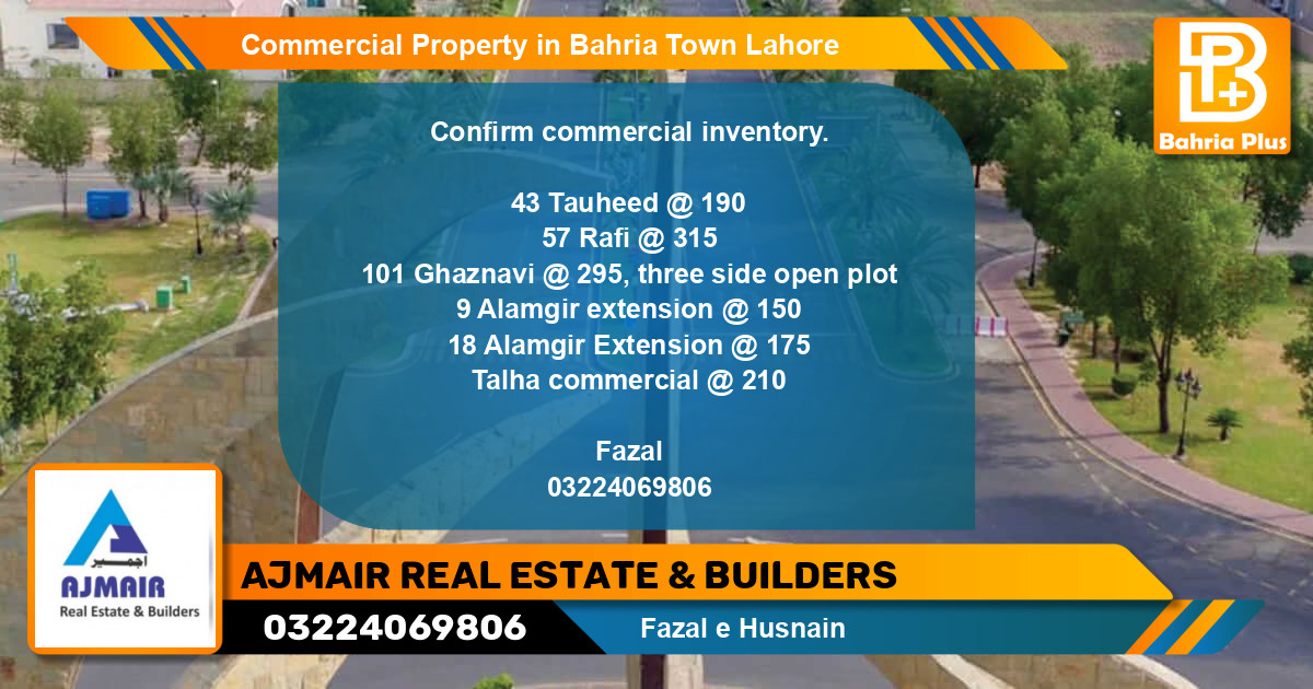 Commercial Property for Sale in Bahria Town, Lahore - (BP-76845)