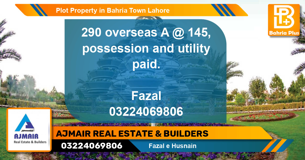 Residential Plot for Sale in Bahria Town, Lahore - (BP-76846)