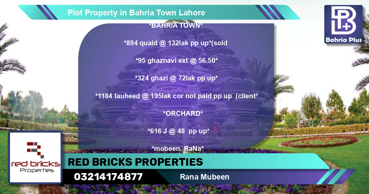 Residential Plot for Sale in Bahria Town, Lahore - (BP-76856)