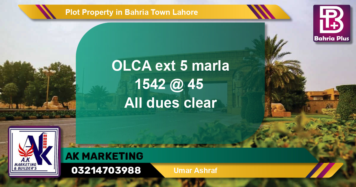 Residential Plot for Sale in Bahria Town, Lahore - (BP-76864)