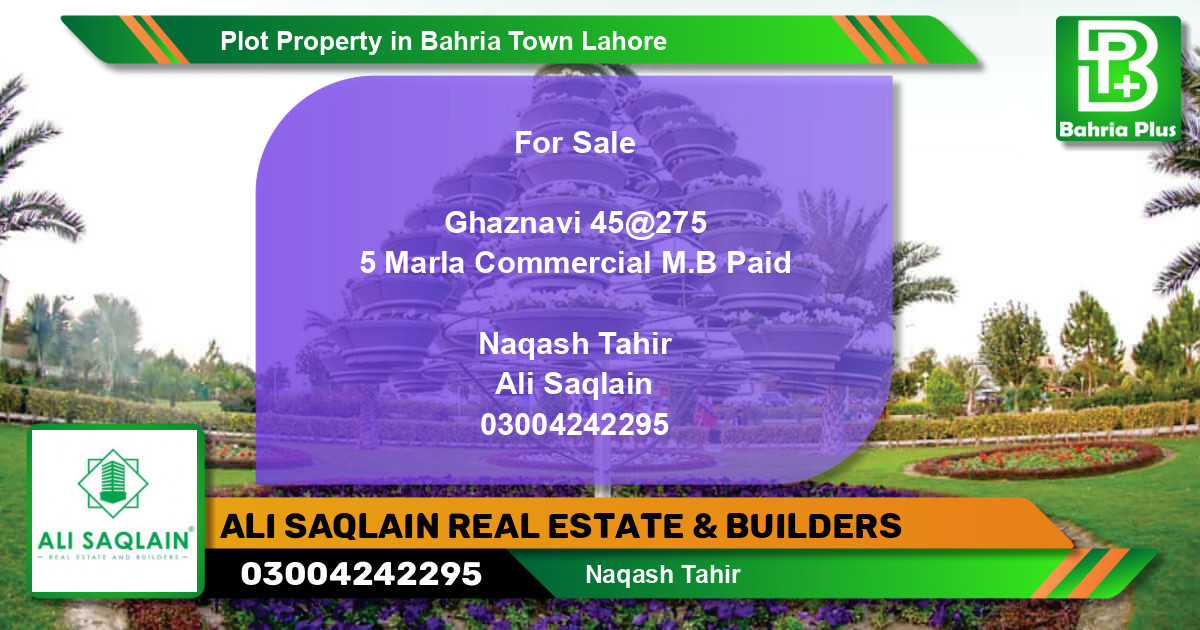 Commercial Plot for Sale in Bahria Town, Lahore - (BP-76868)