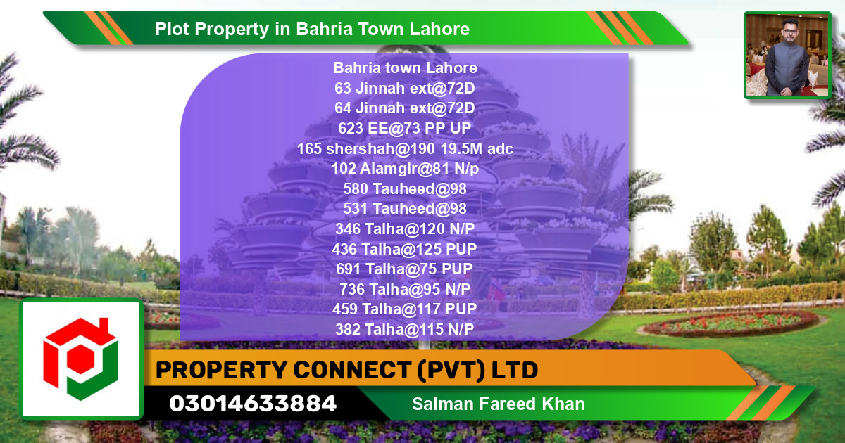 Residential Plot for Sale in Bahria Town, Lahore - (BP-76879)
