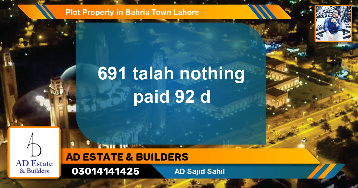 Residential Plot for Sale in Bahria Town, Lahore - (BP-76880)